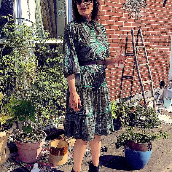 Vtg 60-70s Gunne Sax Japanese Motif FEATHER 420 Leaf Keyhole Custom Stylist’s - Picture 12 of 15